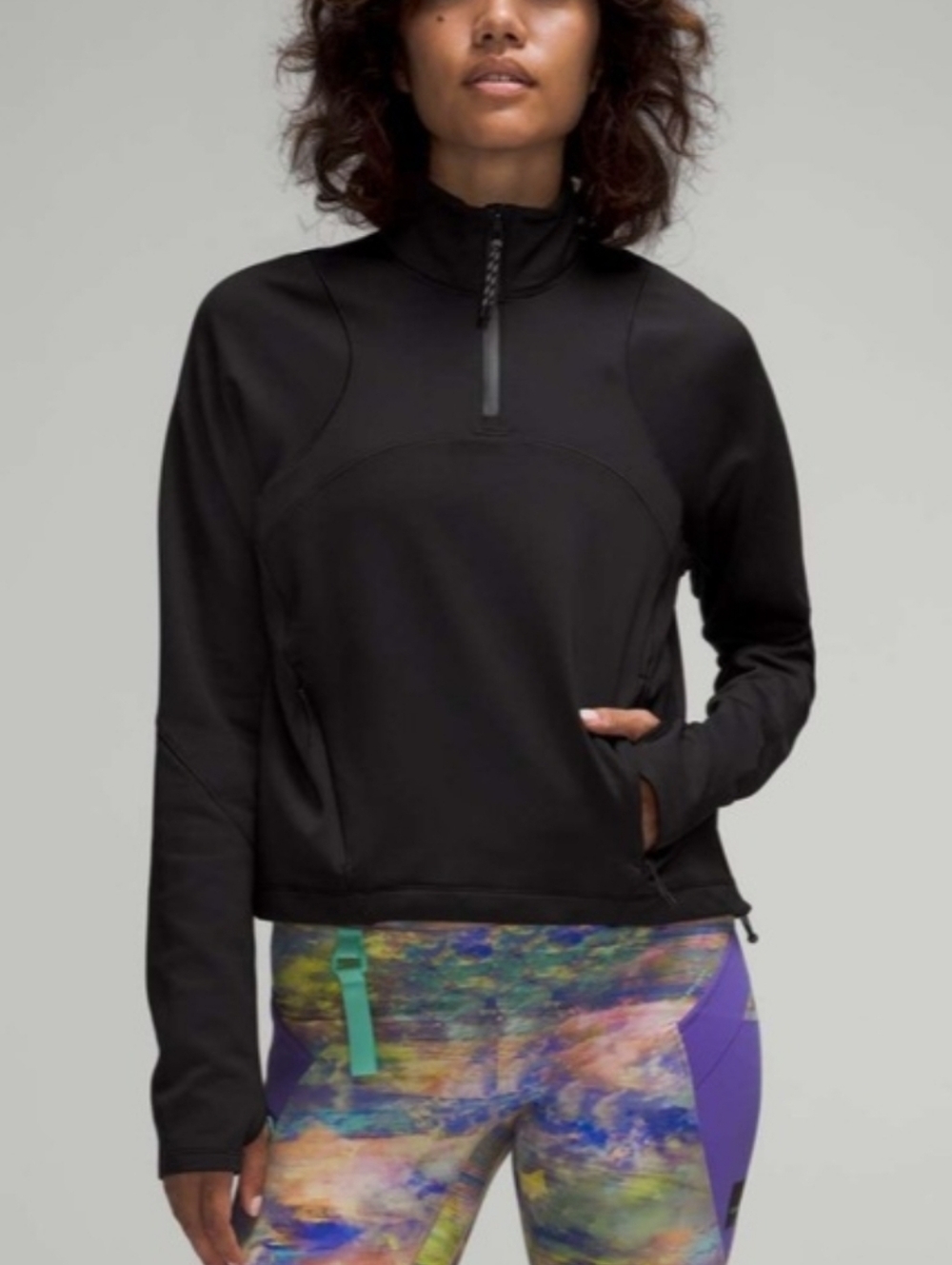 lululemon athletica Black Quarter-Zip Pullover Hoodie
